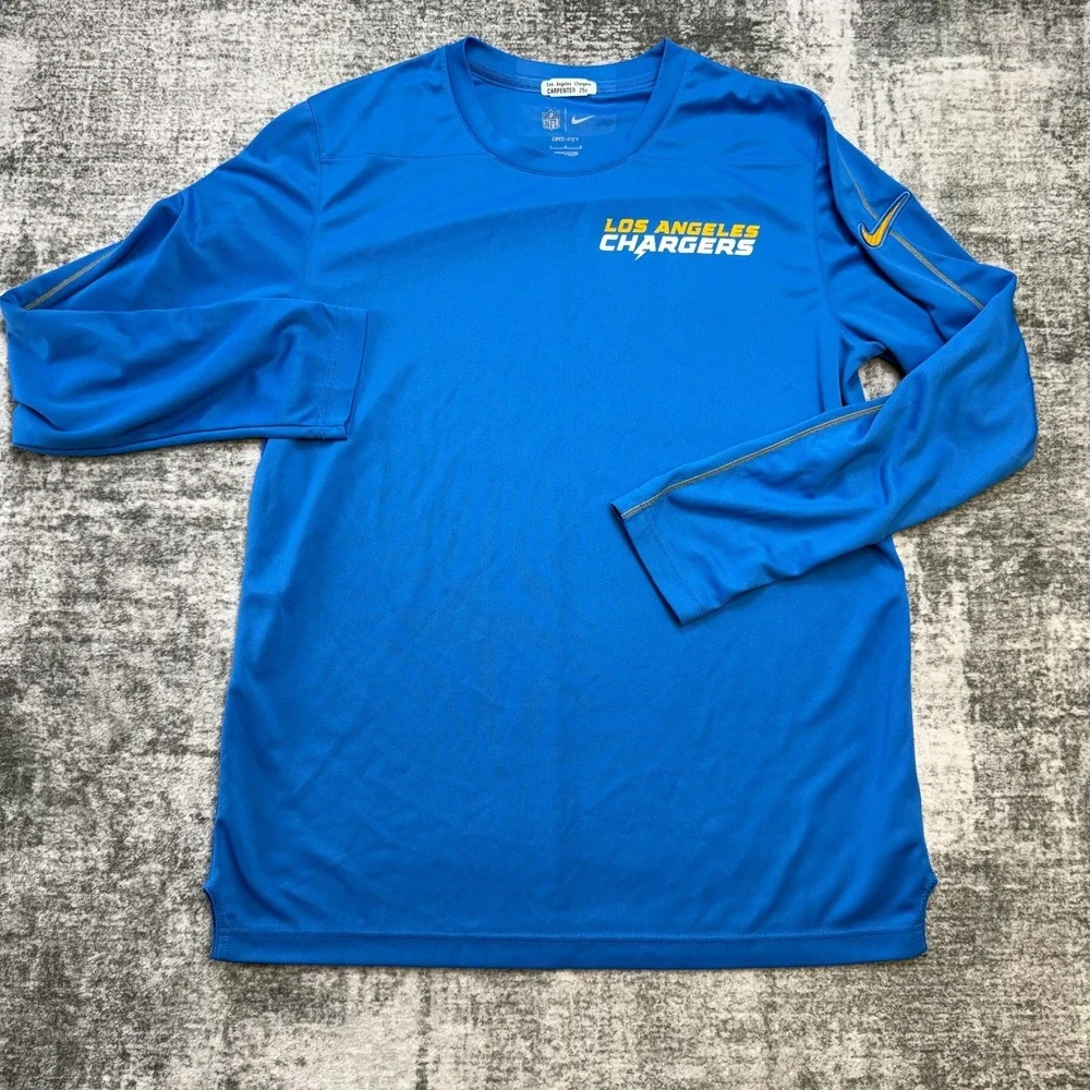 Los Angeles Chargers Shirt Mens Large Team Issued Nike Dri Fit Training NFL Blue